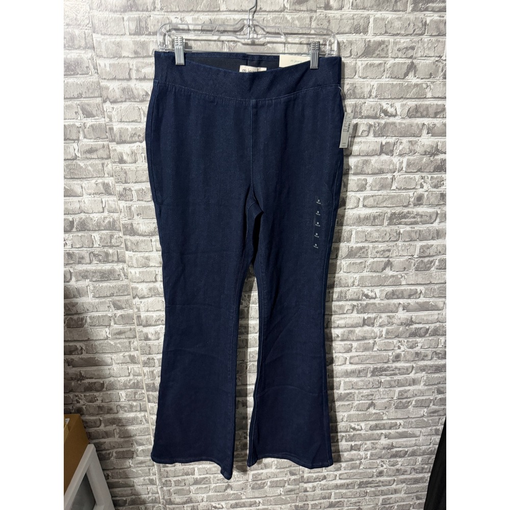 Maurices M Jeans Pull On Flare High Rise Ultimate Stretch Dark Indigo Medium Reg